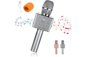 OSDUE Microfono Karaoke - Microfoni Wireless, Microfono Bambini Bluetooth, Bambini Regalo Giocattoli Bambini Microfono Cambia Voce Altoparlante, Compatibile con Android/iOS/PC, per Cantare/Festa/KTV