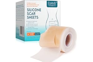 PLOBRT Silicone Scar Sheets (1.6” X 125”), Silicone Scar Tape Roll, Medical Grade Scar Removal Sheets for Keloid Scar Treatment, Old Scars, C-Section, Tummy Tuck, Reusable & Strong Adhesion, Waterproof
