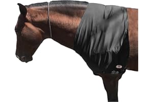 Majestic Ally Schulterschutz aus elastischem Lycra für Pferde, Größe L, Schwarz