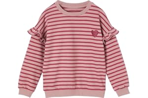 Vertbaudet Mädchen Ringel-Sweatshirt, Volantärmel