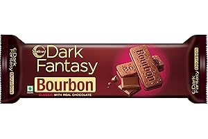Sunfeast Dark Fantasy Bourbon, Classic Biscuit Made With Real Chocolate, 108g