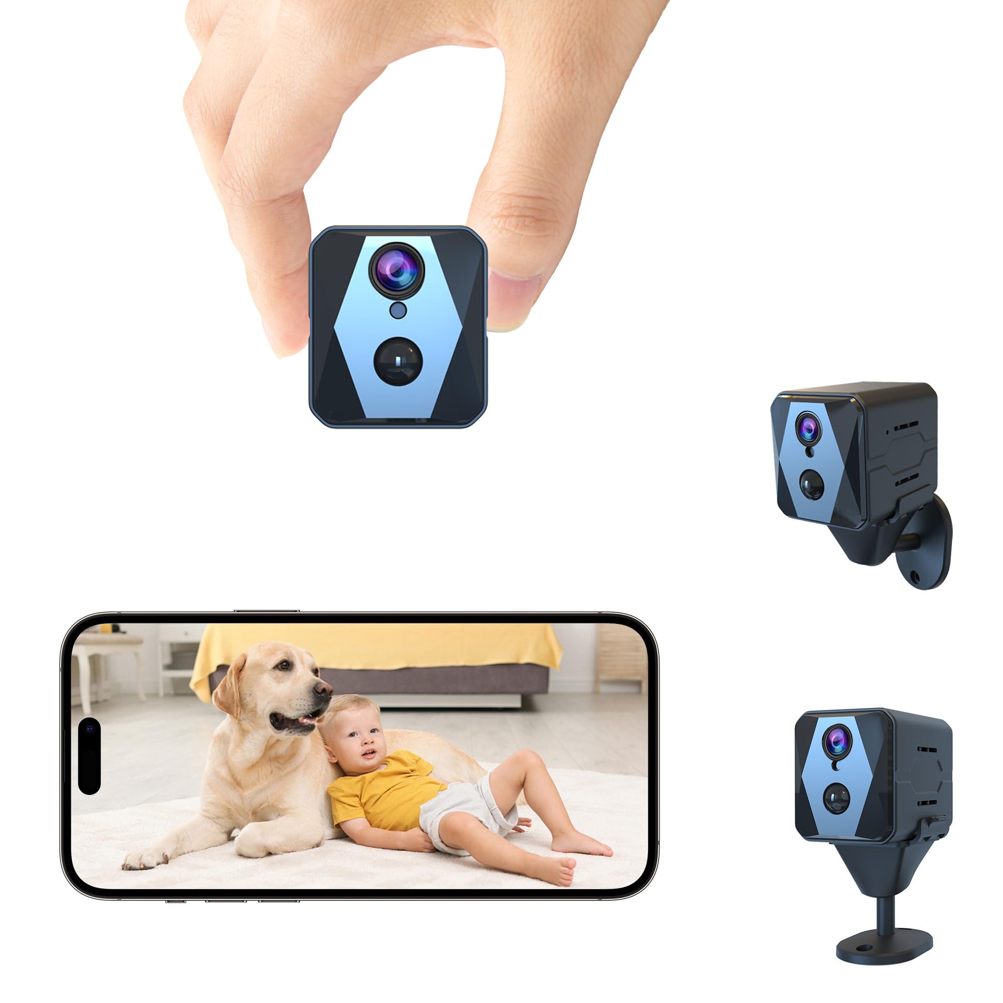 vebiliki 4K Spy Camera, Hidden Camera, WiFi Mini Cam, 100-Day Standby Time, Real-Time Recording, AI Motion Detection, Cloud & SD Storage, Auto Night Vision, Ideal Nanny Cam for Home Security