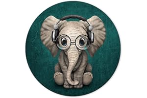 ITNRSIIET Tappetino per Mouse con Base in Gomma Antiscivolo, Bordi cuciti resistenti, Scorrimento Facile, Resistente agli Schizzi, Pratica e Facile da Pulire, Simpatico elefante
