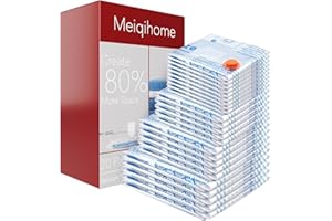 MEIQIHOME Vacuum Storage Bags 20 Pack,4 Jumbo, 4 Large, 4 Midium, 4 Small,4 Roll Bags Space Saver Sealer Bags, Airtight Compression Bags for Clothes, Pillows, Comforters, Blankets, Bedding,clothing