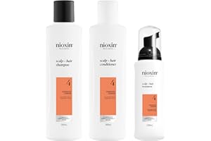 Nioxin System 4 - Hair Thickening System For Damaged Hair with Progressed Thinning - Biotin & Niacinamide - Shampoo, Conditioner, Serum
