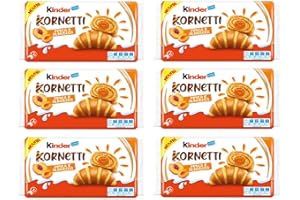 ZEUS PARTY Kinder Kornetti - Croissant à la pêche et à l'abricot Kinder 6 paquets de 6 Croissants