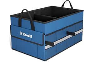 K KNODEL Car Trunk Organizer, Collapsible Car Trunk Storage Organizer, Car Organizer and Storage for SUV, Truck, Sedan (Small, Blue)