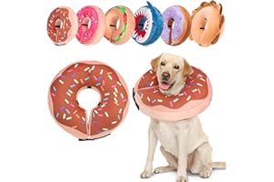 BEAUTYZOO Inflatable Dog Cone Collar Soft, Dog Donut Collar after Surgery for Large Dogs, Blow up Puppy Neck Recovery Collar Head Cone for Dogs to Prevent Licking, Brown Chocolate, L