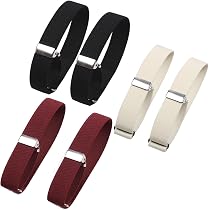 Brassards De Manche Unisexe - 3 Paires Argent, Or, Noir - Fixation Anti-Glisse Pour Chemises