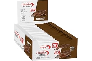 Premier Protein High Protein Bar Bundle – Double Chocolate Cookie (16x40g) + Chocolate Caramel (16x40g)