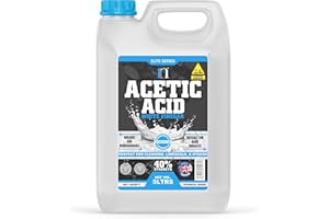 PURE SOURCE NUTRITION White Vinegar 5L Acetic Acid 40% 8 x Stronger Than Regular Spirit White Vinegar Cleaning for Sanitising & Cleaning - Deodorises & Removes Grime Descaler (1, 5L)