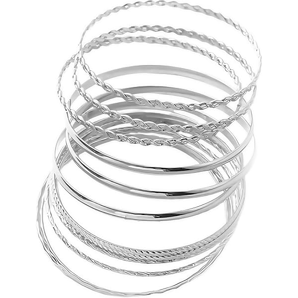 Set di braccialetti rigidi vintage a strati, stile punk, impilabili