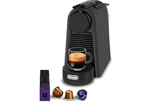 De'Longhi Nespresso Essenza Mini EN85.BKMT, Macchina da Caffè con sistema a capsule Nespresso, per una Sola Tazza, Set di Benvenuto Incluso, Design Compatto, Pressione 19 Bar, 1150W, Nero Opaco