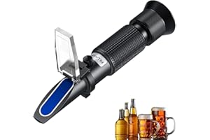 ALLmeter Refractómetro Brix 0-32% SG 1,000-1,130 para Cerveza de Mosto, Refractómetro Portátil de Mano con Doble Escala con ATC con Instruccion