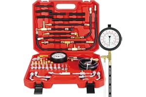 BELEY TU-443 Kit de Medidor de Presión de Inyección de Combustible del Motor, Presión Sistema de Inyección con Adaptador y 0-140PSI / 0-10Bar Gauge