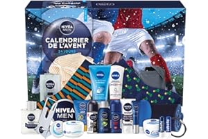 NIVEA MEN - Calendrier de l'Avent Homme Édition 2025 - Coffret Cadeau Beauté - Soins Visage, Corps & Lèvres + Accessoires - 24 Fenêtres Surprises - 1pce