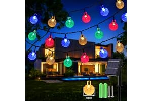 UNIHOH Solar String Lights, 59Ft 100 LED Globe String Lights, Solar Fairy Garden Lights Waterproof 8 Modes Indoor Outdoor Balcony Lights for Christmas, Bedroom, Patio, and Wedding Decor (Multicolour)