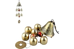 WYSUMMER Campanello a vento in metallo Feng Shui, per esterni e interni, per giardino, casa, cortile, drago e fenice