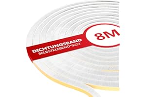 XEEINC 8m Bürstendichtung Selbstklebend, 9mm(B) x 23mm(D) Türbürstendichtung Bürstendichtung für Rolladen Schiebetür, Fenster Dichtungsband Türdichtung Bürste Insektenschutz - Weiß