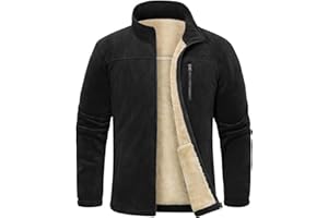 TOMEEK Veste Polaire Homme Hiver Fleece Jacket Full Zippé Chaude Manteau Hommes Blousons avec Poches sans Capuche de Randonnée Travail Epaisse Thermique Blouson