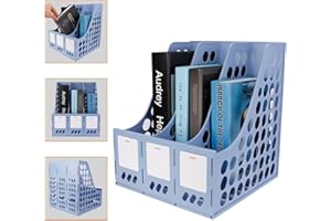 Eagle Porte-revues à 3 compartiments – Organiseur en plastique robuste – Séparateur de documents de bureau pour bureau, maison ou étude
