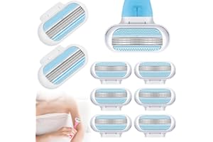 NJZYBZA Venus Smooth Ersatzklingen Damenrasierer, 10er-Pack, Venus rasierklingen damen,3 Von Schutzkissen Umgebene Klingen, Die Sich Der Körperkontur Anpassen,Kompatibel Rasierklingen venus damen