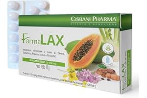 CISBANI PHARMA FARMALAX, Lassativo Naturale Per il Transito Intestinale contro l’Intestino Pigro, 40 compresse, Integratore per Stitichezza, Stipsi, Benessere addominale