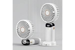 BullTek Mini Ventilatore Portatile USB Ricaricabile 5 Velocità | Pieghevole e Snodato | Da Collo e Tavolo | Silenzioso e Compatto | Ideale per Ufficio, Viaggi, Estate, Sport e All’Aperto (BIANCO)