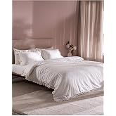 Madame Coco Saule King Size%100 Pamuk Brodeli Nevresim Takımı - Beyaz