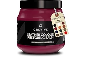 CREVIVE Kit de réparation pour cuir Bordeaux 300 ml - Entretien du cuir auto - Réparation du cuir canapé - Siège auto