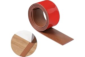 TECDW Bodenübergangsstreifen,PVC Selbstklebende Schwellenleisten für Türöffnungen,Wasserdicht Verschleißfest,Teppichtürstreifen Geeignet für Von Türen,Fenstern,Böden (thailändische Teakholzmaserung, 1m-5cm)