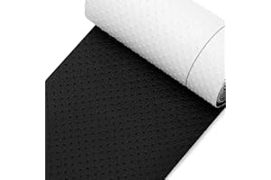 LUPATDY Juego de reparación de cuero, negro, de piel sintética, autoadhesivo, 40 x 160 cm, perforado transpirable, reparación de cuero, fuerte adherencia, juego de reparación de piel sintética para sofás
