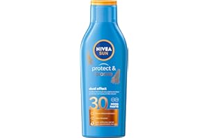 NIVEA SUN Lait solaire activateur de bronzage Protect & Bronze FPS 30 (1 x 200 ml), crème solaire avec protection UVA/UVB pour un hâle naturellement bronzé