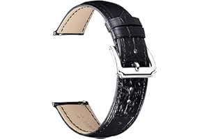 BINLUN Bracelet de Montre en Cuir Véritable Remplacement Bracelets Montres à Dégagement Rapide pour Homme Femme avec 10 Couleurs (10mm,12mm,14mm,15mm,16mm,17mm,18mm,19mm,20mm,21mm,22mm,23mm,24mm)