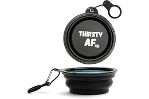 THE DOG LADY (TDL) TDL Collapsible Dog Bowl, Collapsible Dog Water Bowls for Dogs & Cats, Portable Dog Food Water Bowl with Carabiner & Bottle Holder -Small 350ml, Black)