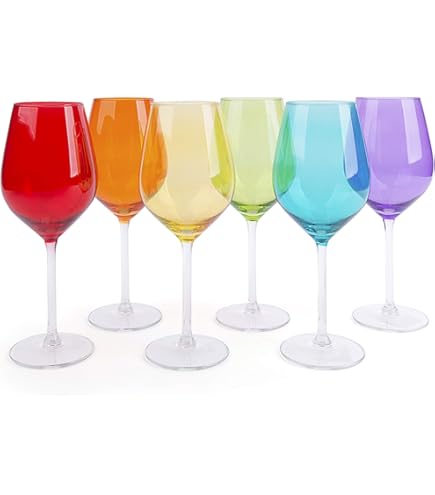 Excelsa Granada Set de 6 Verres, verre, transparent avec fond coloré