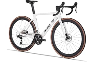 SAVADECK Carbon Fiber Road Bike, Hydraulic Oil Disc Bike with Carbon Fibre Frame and Wheelset, Lightweight Full Carbon Fibre Racing Bike with 105 R7120 24S Shift Set for Adults
