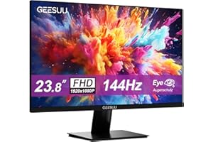 GEESUU 24 Inch Computer Monitor, PC Gaming Monitors 144Hz, 5ms, FHD 1080p, Eye-Care Screen, Lowblue, 99% sRGB, VESA 75x75mm, HDMI 2.0 & DP 1.2