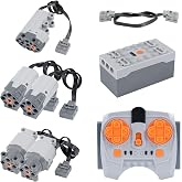 Motor Power Function Kit Binghe Set of 8 Electric Toy Motor with Servo Motor, M/L Motor, Remote Control 2.4 GHz, Battery Box,