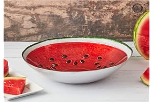Anton Studio Designs - Watermelon Bowl - Diameter 33 cm - Multi Coloured Decorative Glass Bowl for Home and Holiday Decoration