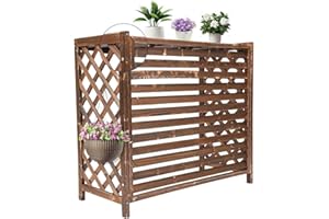 MDXVRKYBC Cache Climatiseur Exterieur, Bois Massif Cache Clim Exterieur, Cache-radiateur pour Climatiseur Intérieur, Cadre en Bois Épais(80x32x70cm)