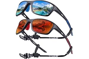 OKH 2 Pacco Polarizzati Sportivi Occhiali da Ciclismo Uomo Donne Retrò Occhiali da sole UV Protezione per Ciclismo, Corsa, Pesca, Guida Sport All'aperto Eyewear