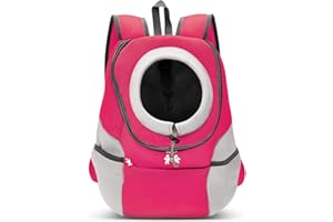 ALLSOPETS Mochila para Perros Viaje Mochila Bolsos para Perros Mochila de Transporte de Perros Bolsos Cómodo y Duradero Mascotas Bolso de Mochila para Perro Pequeño y Gatos Rosa