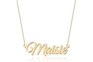 UMAGICBOX Exquisite Personalized Name Necklace|Choose from 14 Font Styles|Customizable 18K Gold Plated Stainless Steel & Sterling Silver Pendant|Unique Gift for Her