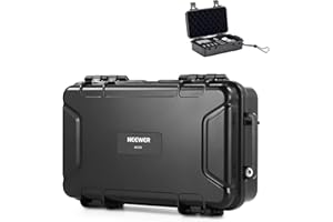 NEEWER Twarde etui kompatybilne z kamerą DJI Osmo Action 5 Pro / 4/3, wodoszczelne, pyłoszczelne, odporne na wstrząsy, przenośne etui do przechowywania z niestandardowymi wkładkami piankowymi i 12