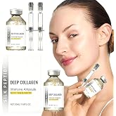 Deep Collagen, Microneedling Serum, 2pc Deep Collagen Hydrating Ampoule Serum with Peptides Silk, Microneedling Facial Serums