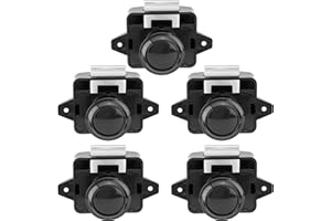 OCGIG 5 x Druckknopfschlösser für Schranktüren, für Wohnwagen, Wohnmobil, Wohnmobil, Van, Riegel, Schrank, schwarzer Knauf