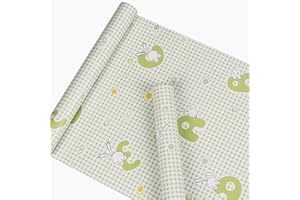 GLOW4U Verde patrón de cuadros Kids decorativo Contacto Papel autoadhesivo cajón estante maletero extraíble Peel y Stick - Papel pintado para estantes cajón muebles de pared decoración 45 x 500 cm