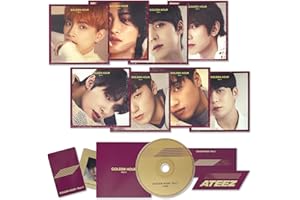KQ ENTERTAINMENT. ATEEZ - 10th Mini Album [GOLDEN HOUR : Part.1] (Digipack Ver. - Random Ver.) Cover + Photobook + Disc + Logo Sticker + Bookmark + Slide Film + Photocard + 2 Pin Badges + 4 Extra Photocards