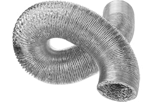 Inscrip Tubo de conducto de ventilación de 5 m, diámetro de 65 mm, tubo de aluminio de 5 metros, manguera flexible para ventilador de extracción, baño, cocina, ventilador de tubo